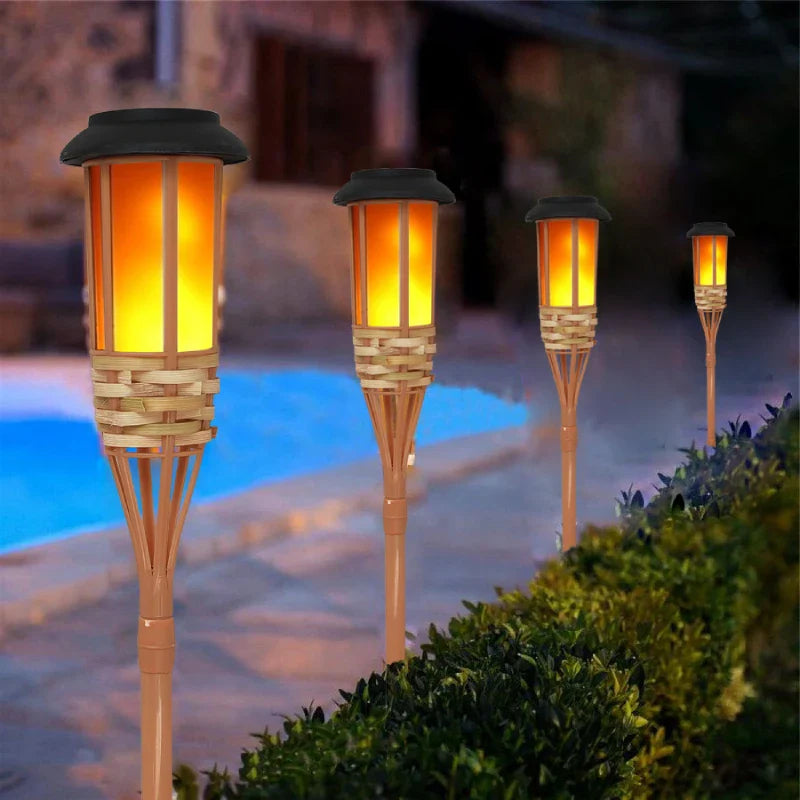 Solar Tiki Torch 5-Piece Set | Premium Quality