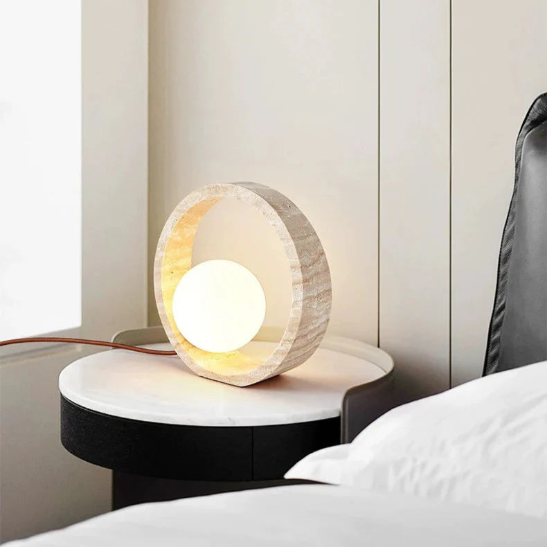 Sculptural Faux Travertine Lamp | Premium Quality