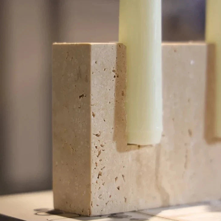 Faux Travertine Candle Holder | Premium Quality