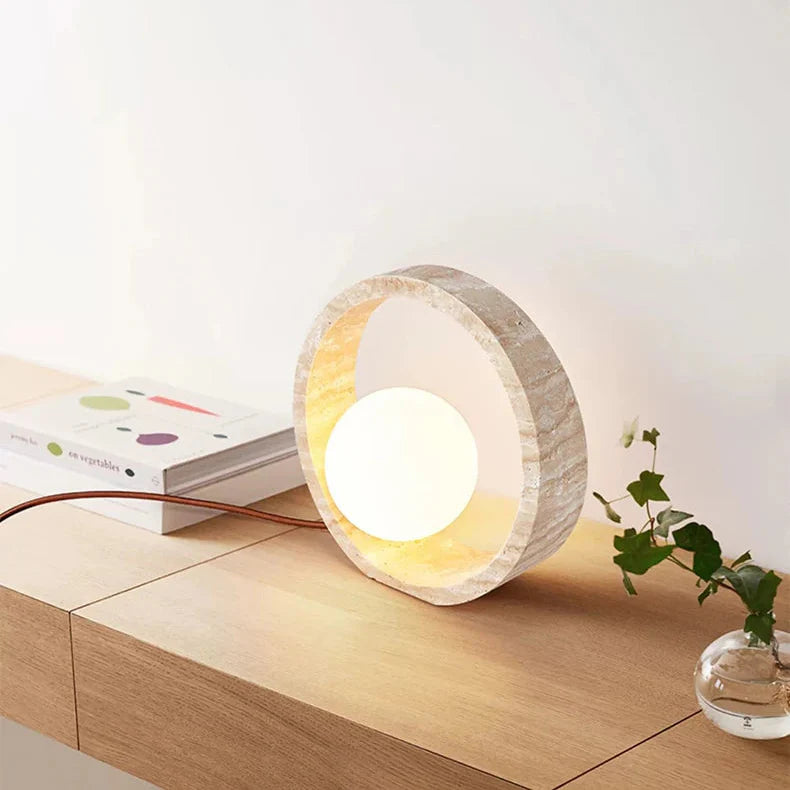 Sculptural Faux Travertine Lamp | Premium Quality