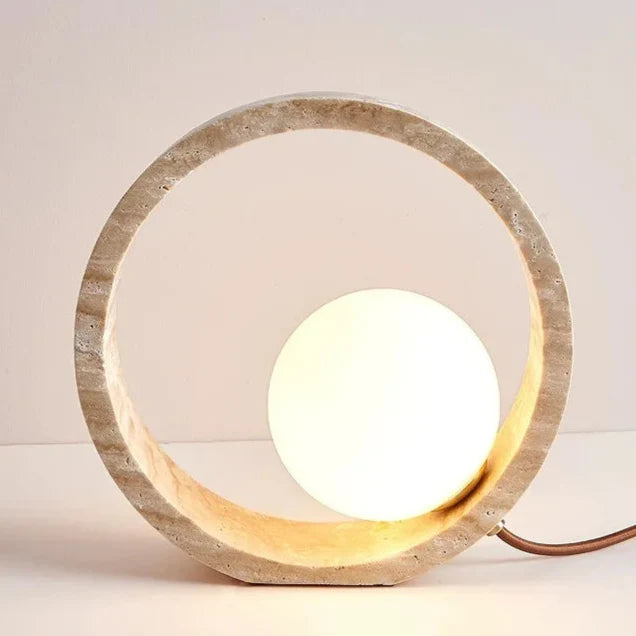 Sculptural Faux Travertine Lamp | Premium Quality