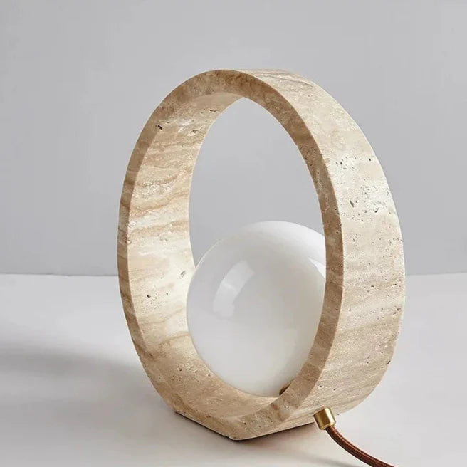 Sculptural Faux Travertine Lamp | Premium Quality