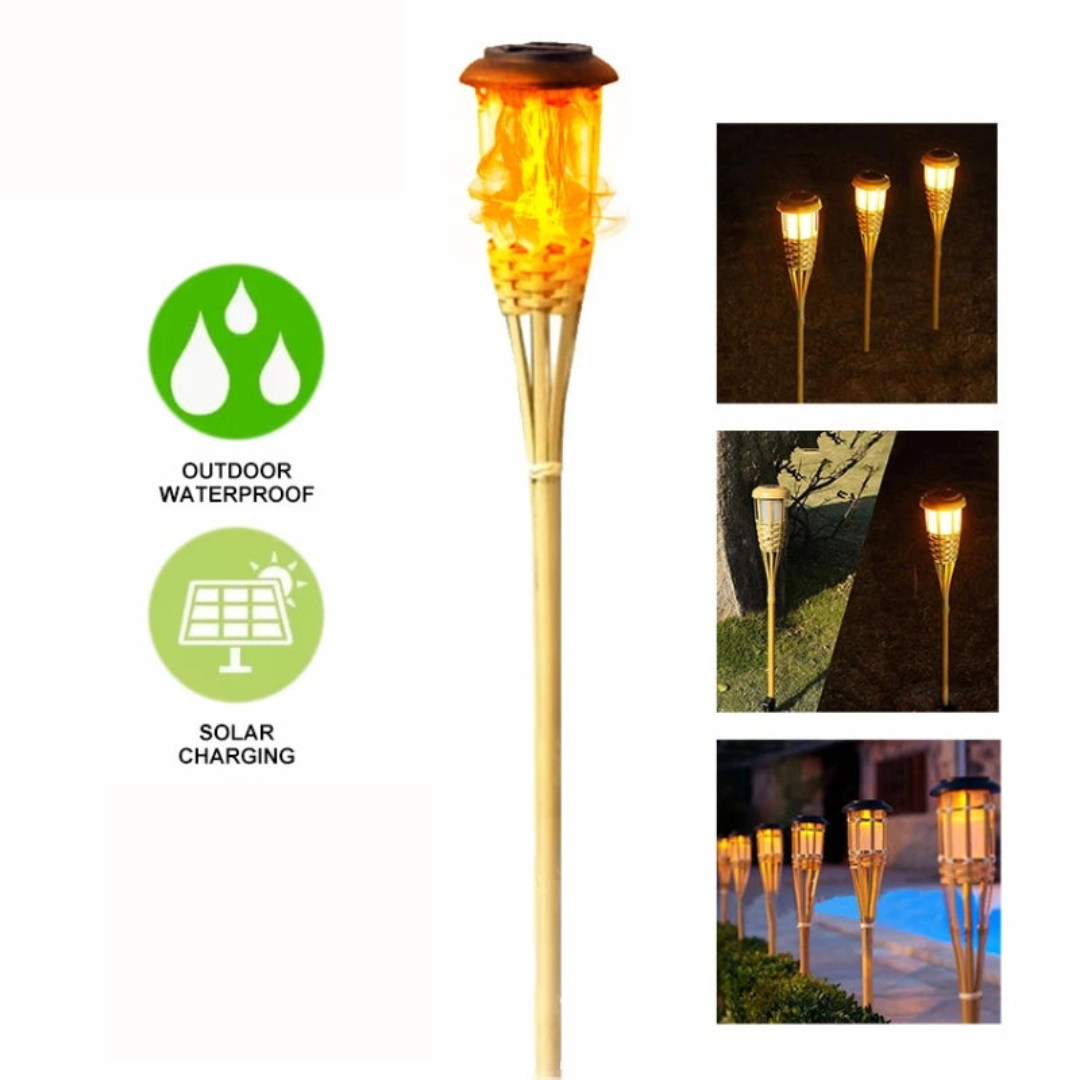 Solar Tiki Torch 5-Piece Set | Premium Quality